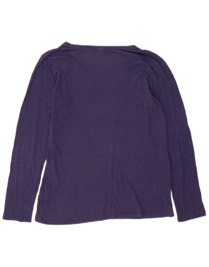 JIGSAW Top pentru femei cu mânecă lungă UK 14 Medium Bleumarin Modal