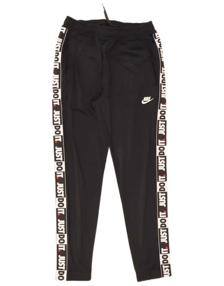 Pantaloni de trening cu grafică Nike pentru bărbați, poliester negru mic