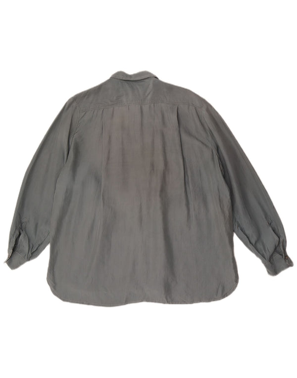 Bluză de cămașă vintage pentru femei UK 18 XL gri