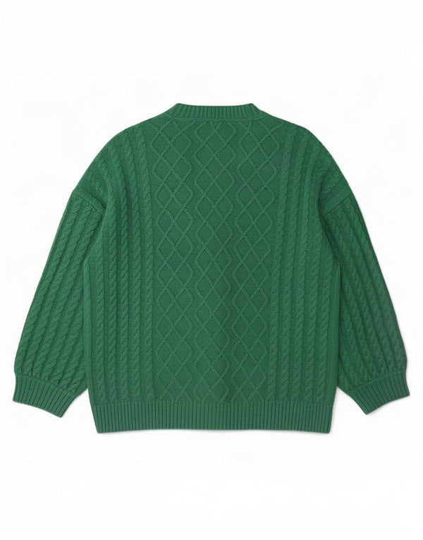 Crew Clothing Pulover cardigan supradimensionat pentru femei UK 18 XL Bumbac verde