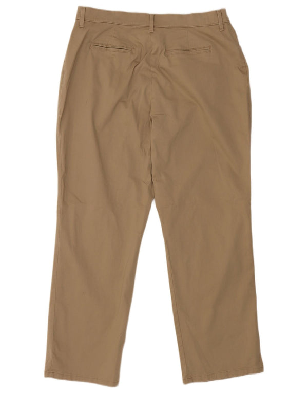 LEE Womens Straight Casual Trousers US 14 XL W34 L28 Brown Cotton