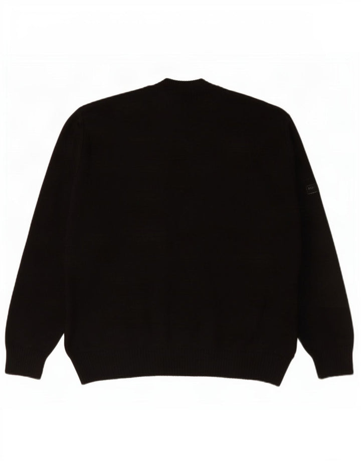 Pulover cardigan pentru bărbați Commander IT 48 Small Negru Geometric Poliacrilic