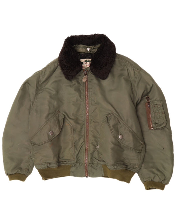 Carrera Mens Bomber Jacket UK 40 Large Khaki Colourblock Polyamide