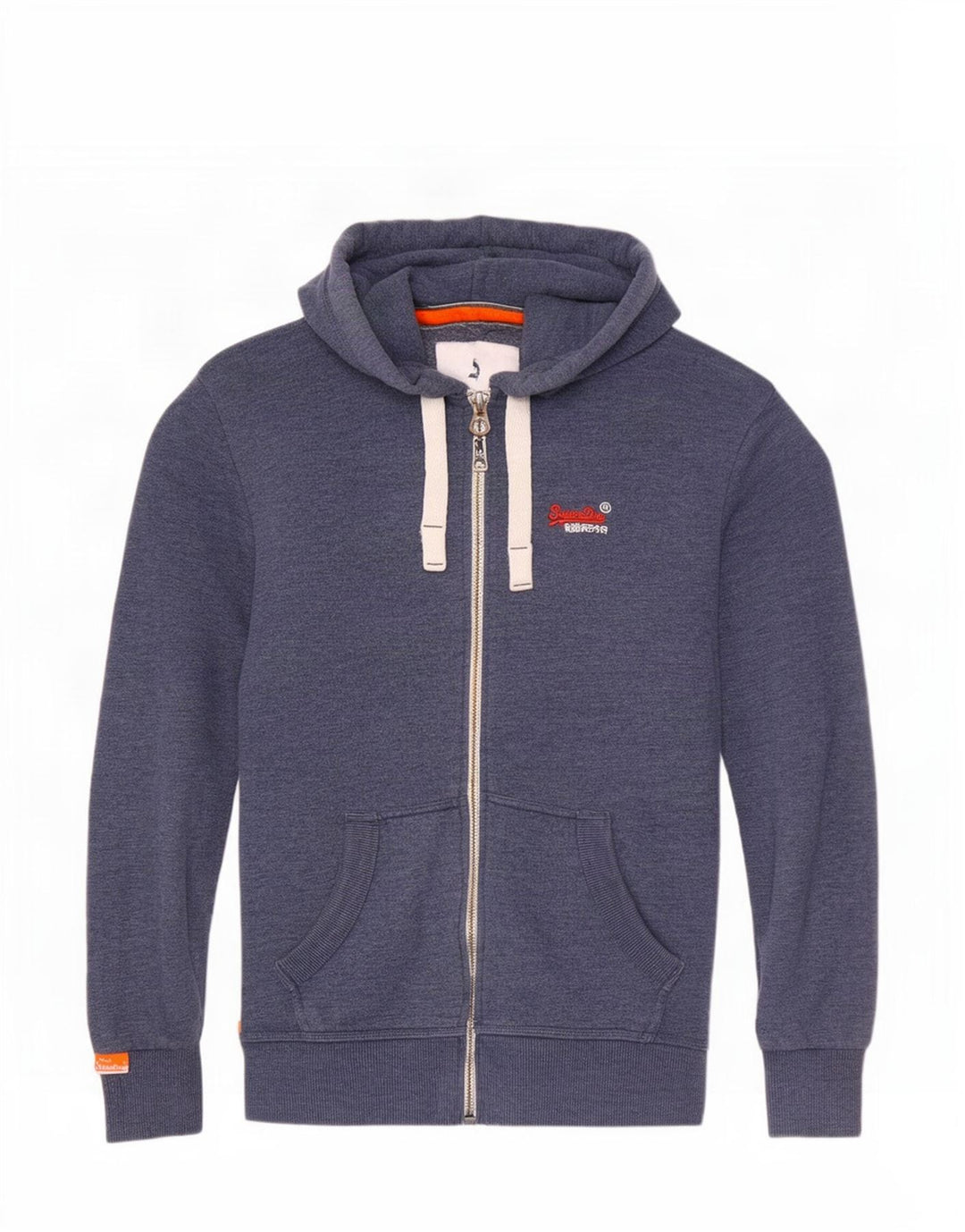 Pulover Superdry pentru bărbați, cu fermoar, bumbac, albastru