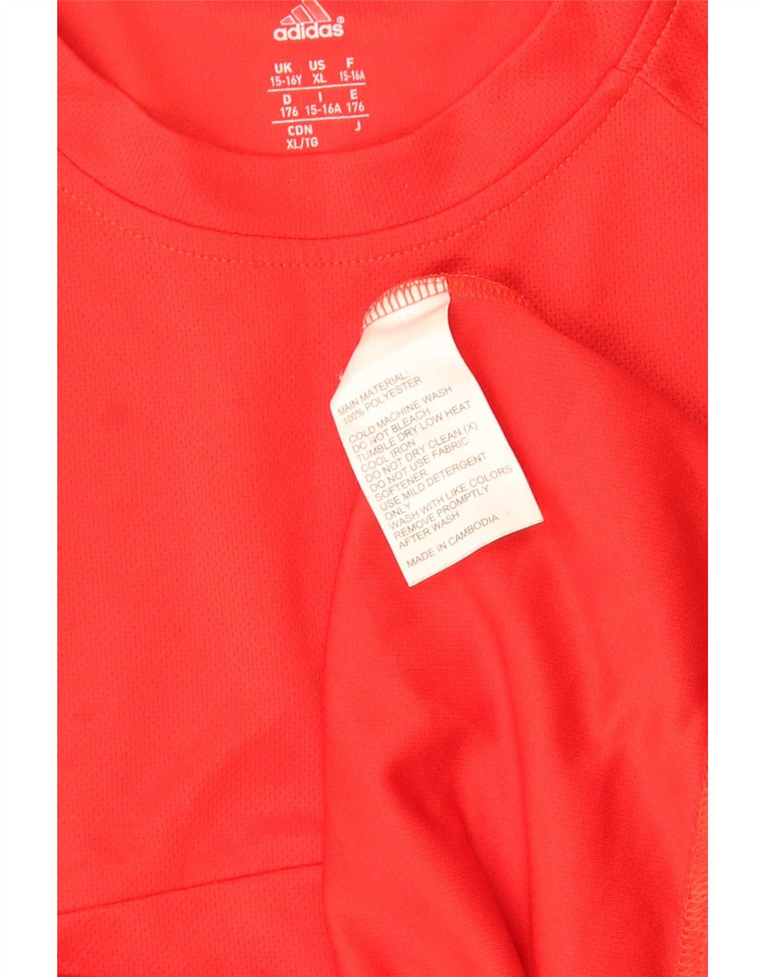 Tricou obișnuit pentru băieți Adidas Top 15-16 ani, roșu, poliester color bloc