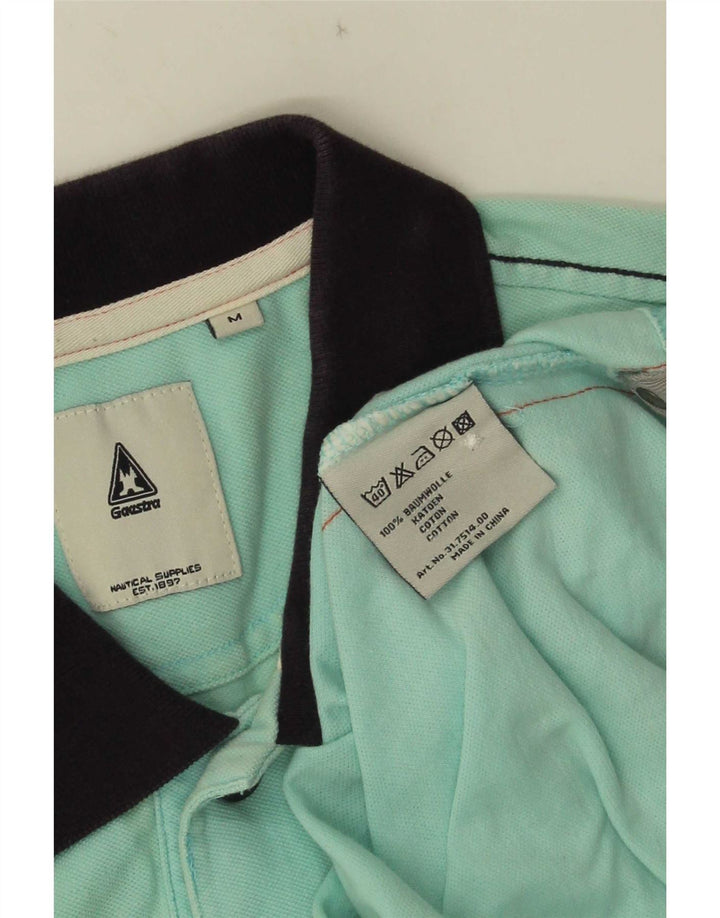 Tricou polo cu grafică Gaastra pentru bărbați, bumbac color bloc albastru mediu