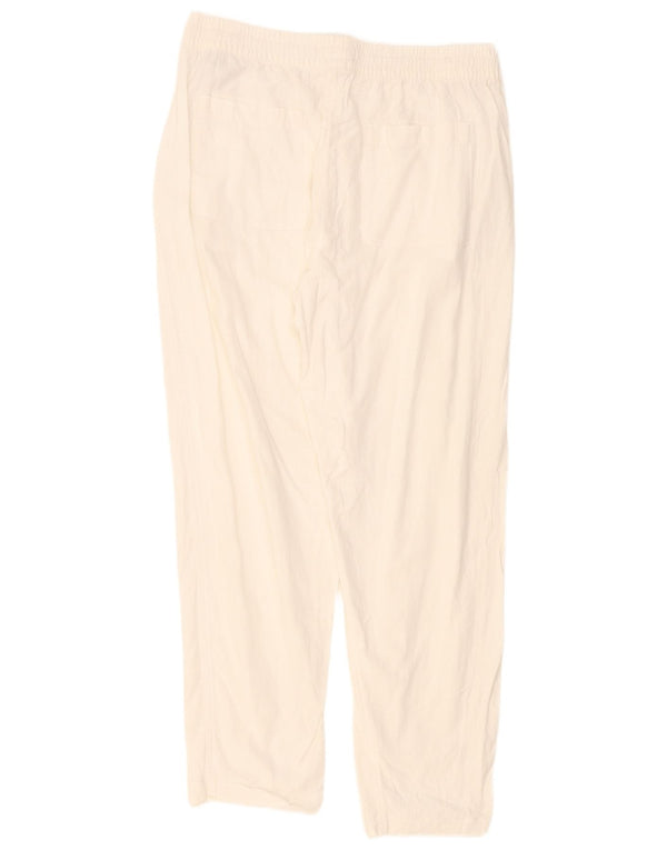 Pantaloni casual pentru femei Marks & Spencer UK 14 Large W32 L28 Alb