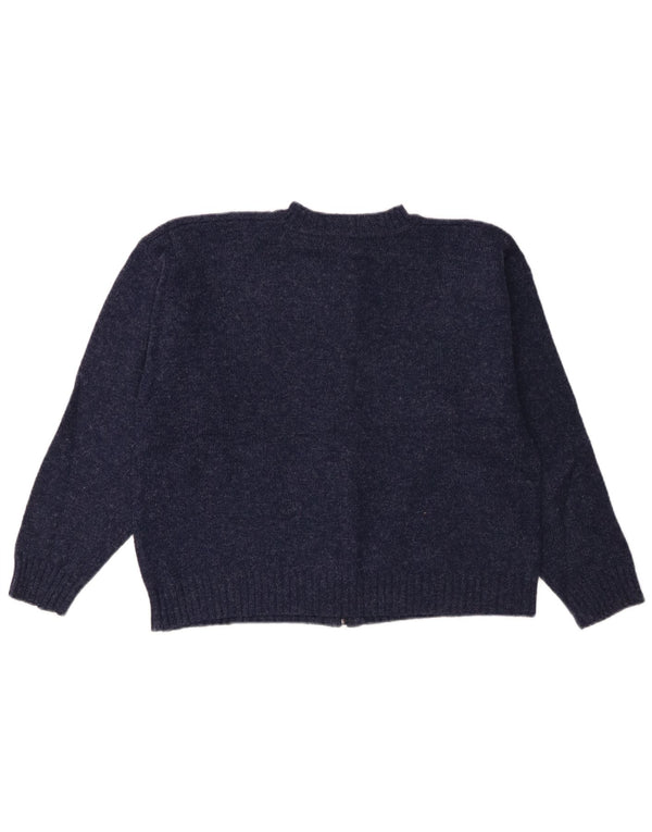 Pulover cardigan crop pentru femei Eddie Bauer UK 14 Medium Bleumarin Fair Isle