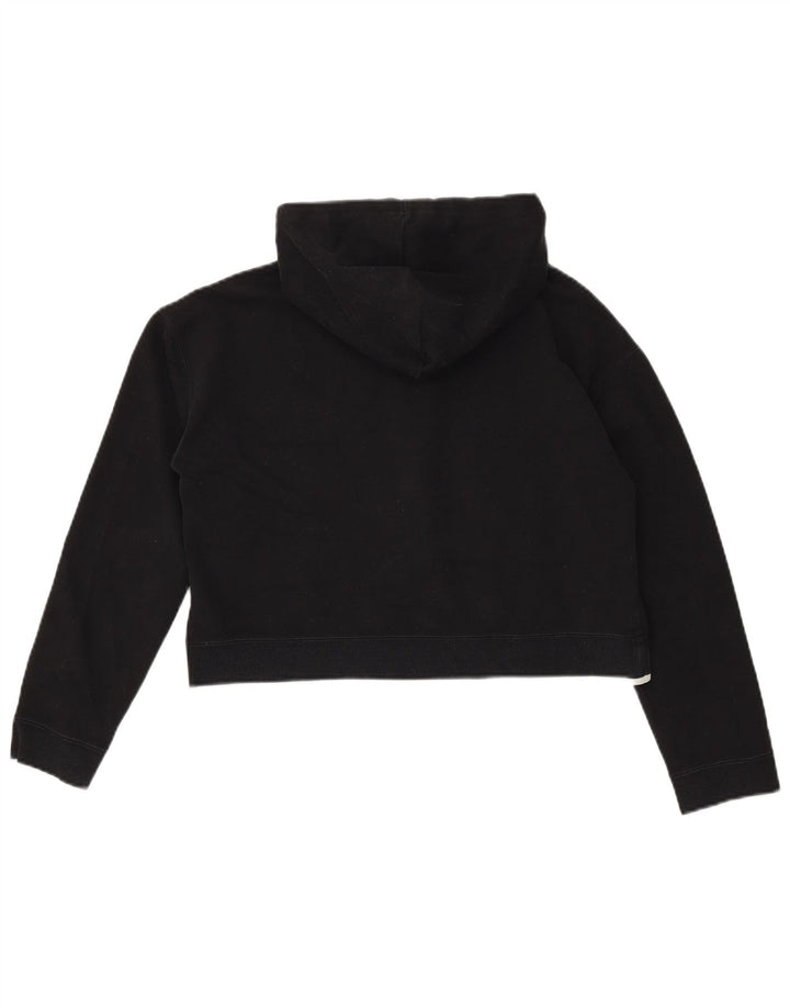Jumper Adidas Crop Oversized Hoodie pentru femei UK 8 Small Negru Poliester