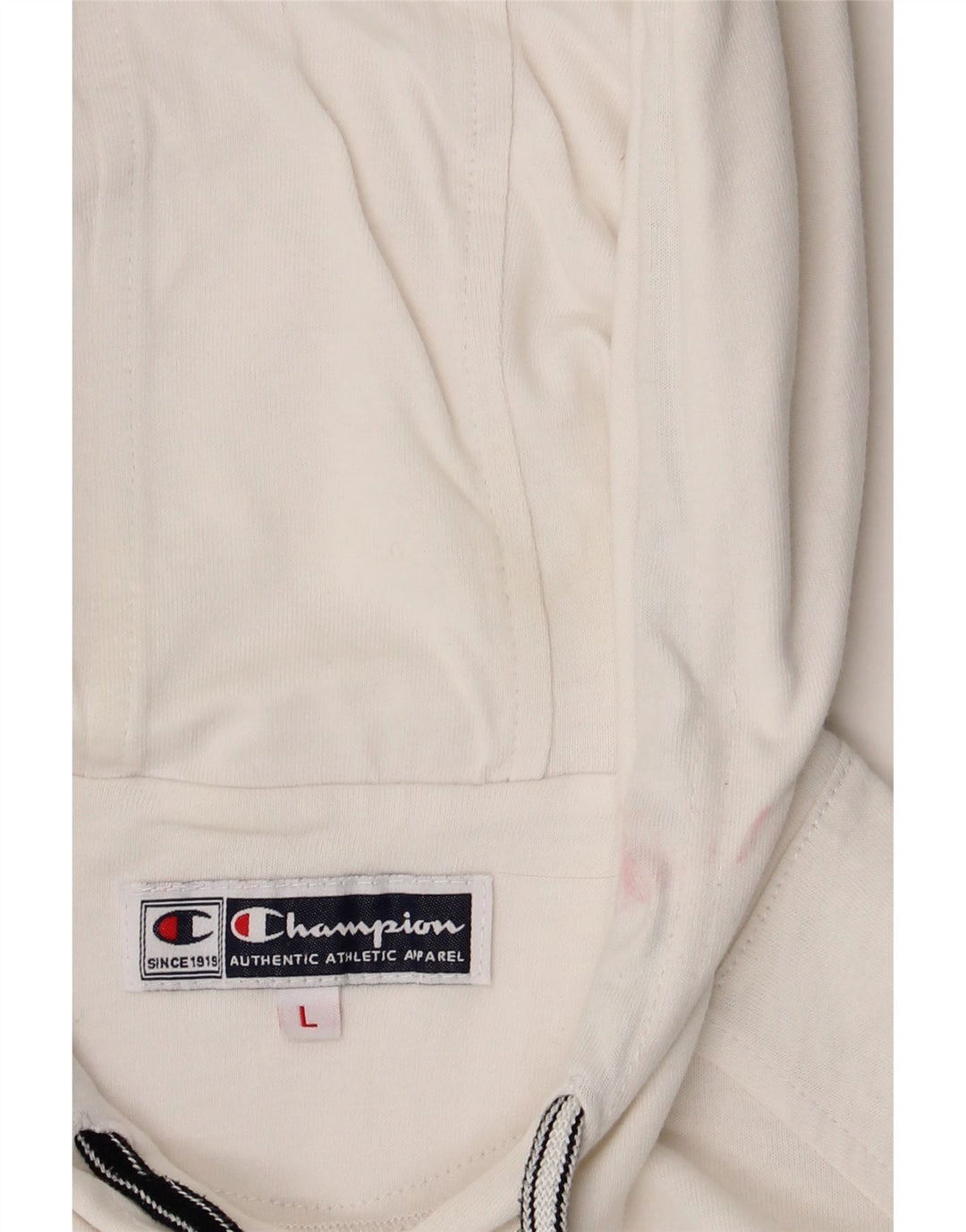 CHAMPION Womens Hooded Top Long Sleeve UK 14 Large White Vintage Champion and Second-Hand Champion from Messina Hembry 
