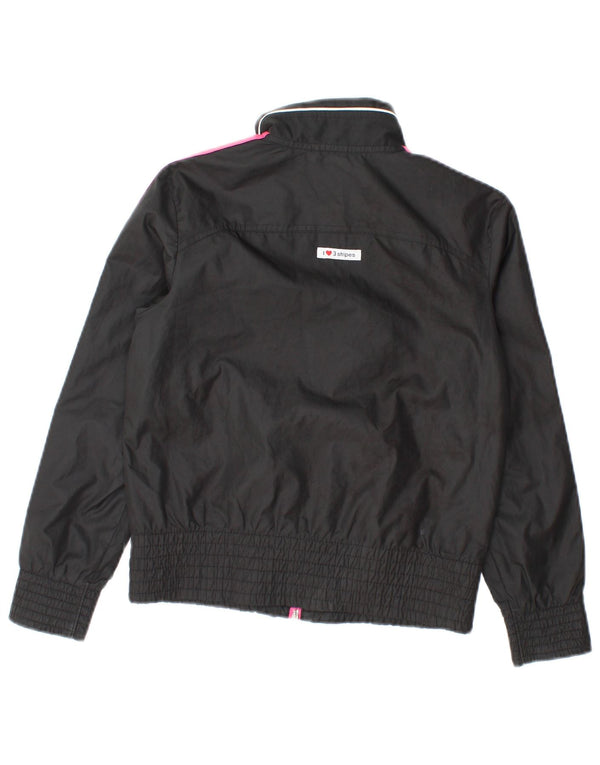 Jachetă de top pentru trening cu grafic pentru fete Adidas 9-10 ani poliester negru