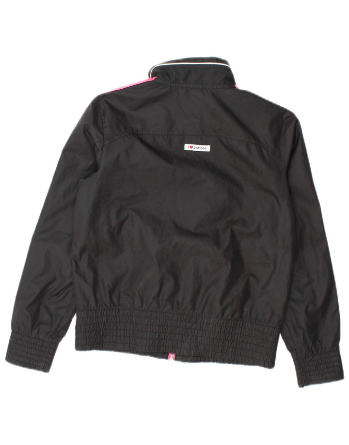 Jachetă de top pentru trening cu grafic pentru fete Adidas 9-10 ani poliester negru