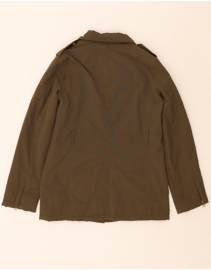 MASSIMO DUTTI Womens Military Jacket UK 14 Medium Khaki Cotton Vintage Massimo Dutti and Second-Hand Massimo Dutti from Messina Hembry 