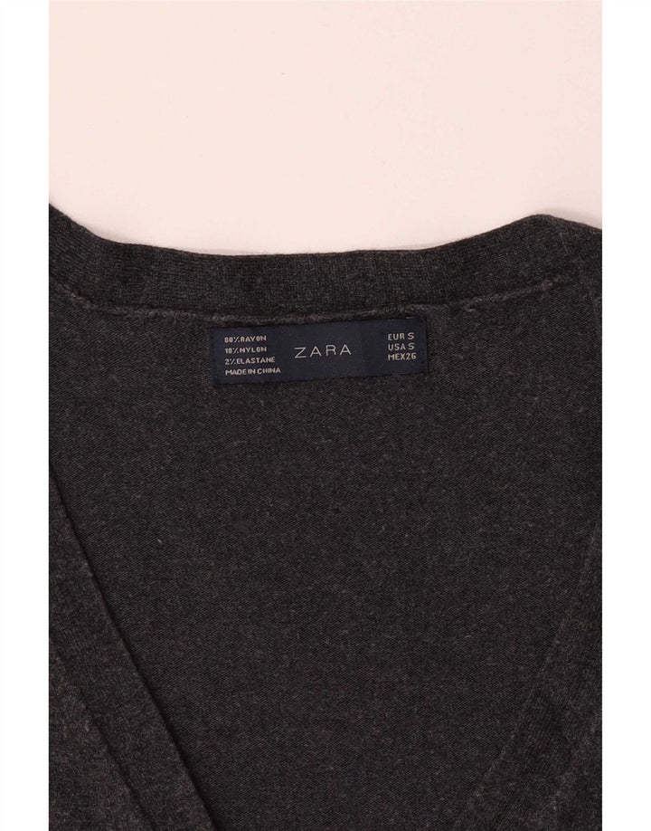 Pulover cardigan pentru femei Zara UK 10 mic, gri, raion