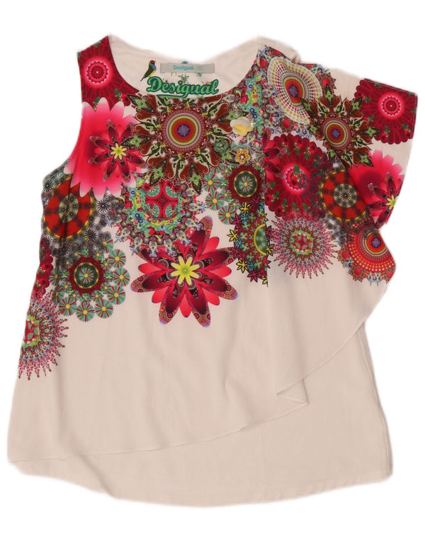 Bluză fără mâneci pentru femei Desigual UK 10 Small White Floral