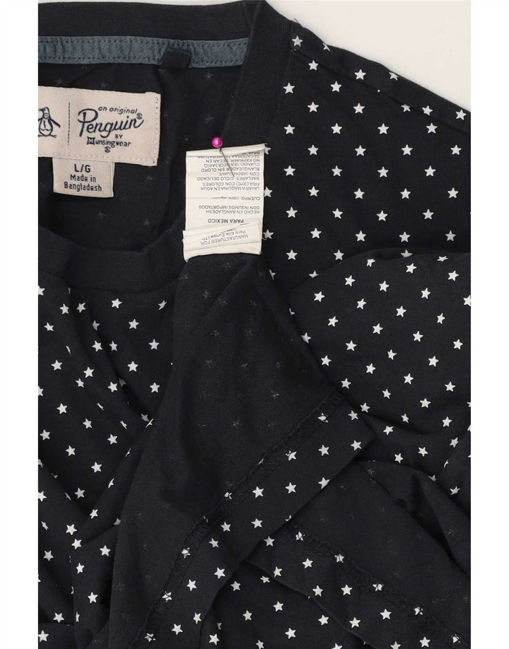 Tricou pentru bărbați Penguin Top mare, albastru bleumarin, bumbac cu pete