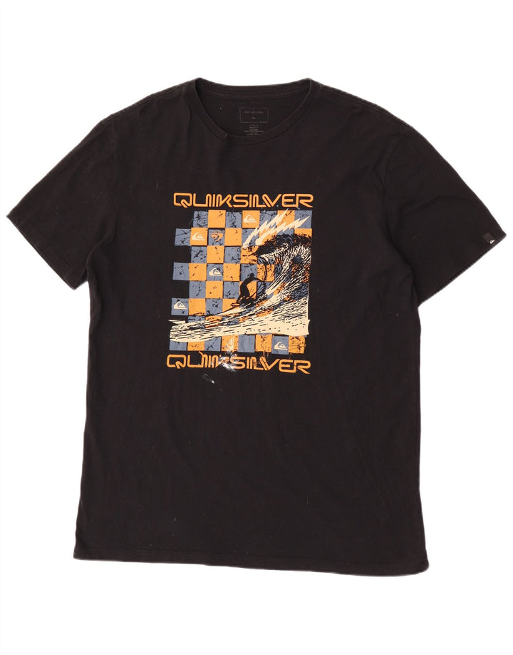 Tricou cu grafică obișnuită Quiksilver pentru bărbați Top mare din bumbac negru