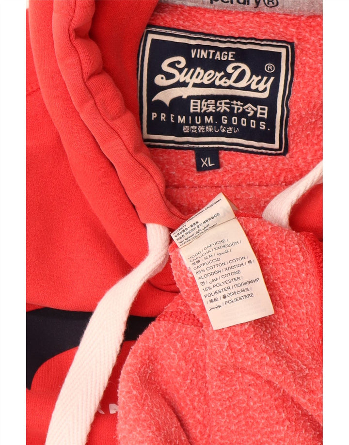 SUPERDRY pentru bărbați Real Graphic Hoodie Pulover XL bumbac roșu