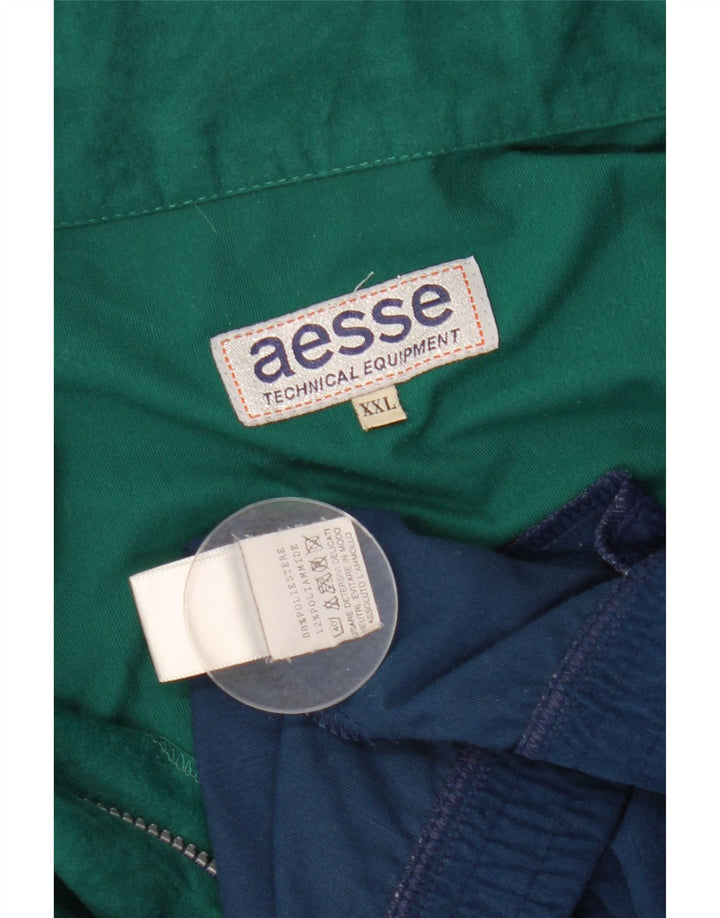Jachetă de trening din velur pentru bărbați Aesse, 2XL, poliester color block, albastru bleumarin