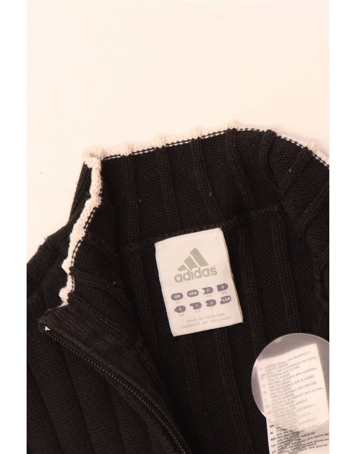 Pulover cardigan ADIDAS pentru femei UK 12 bumbac mediu negru