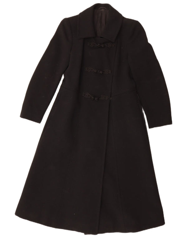 Pardesiu vintage pentru femei UK 10 Small Black