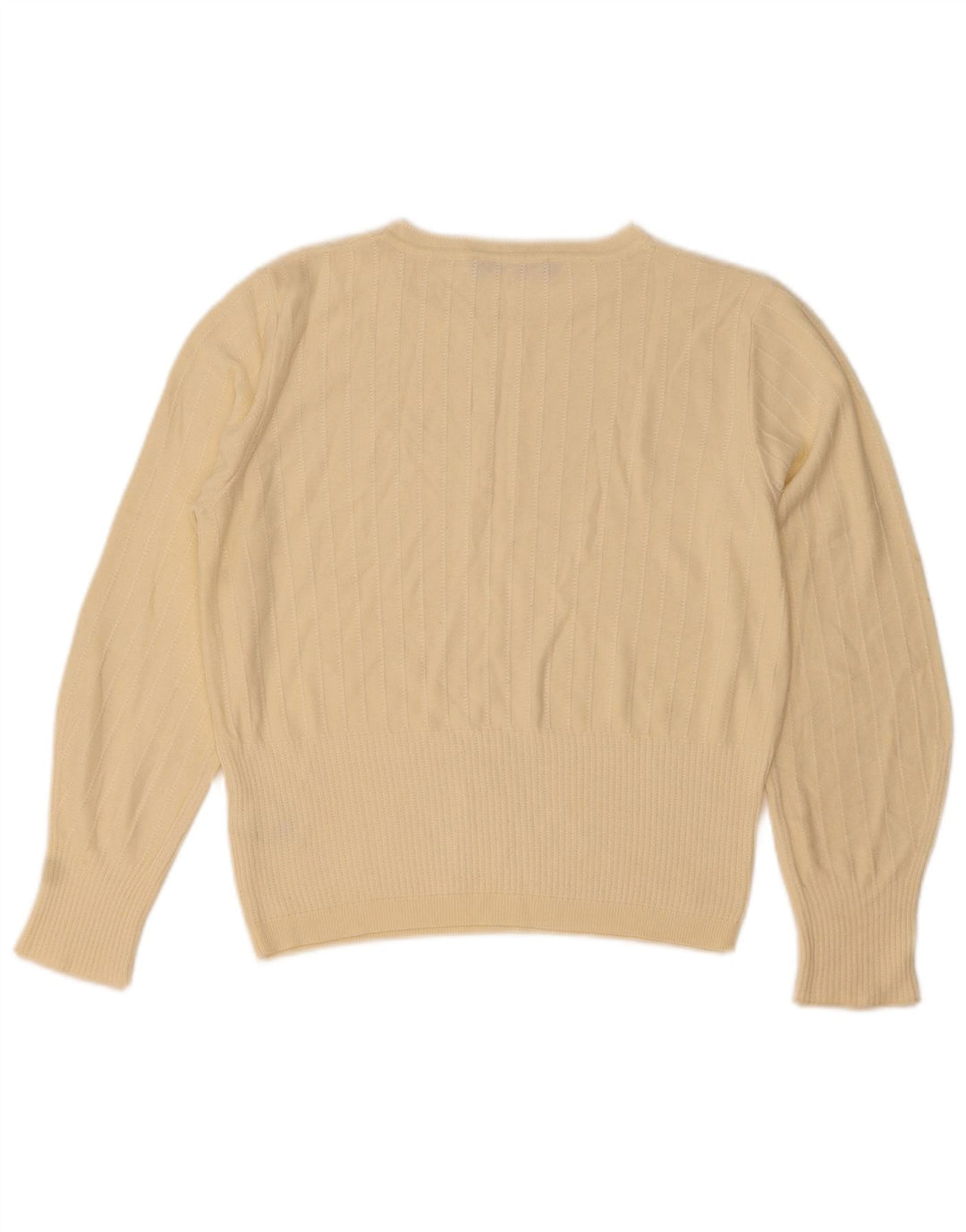 Pulover pentru femei Marks & Spencer cu decolteu triplu UK 12 Medium Bej Viscoza
