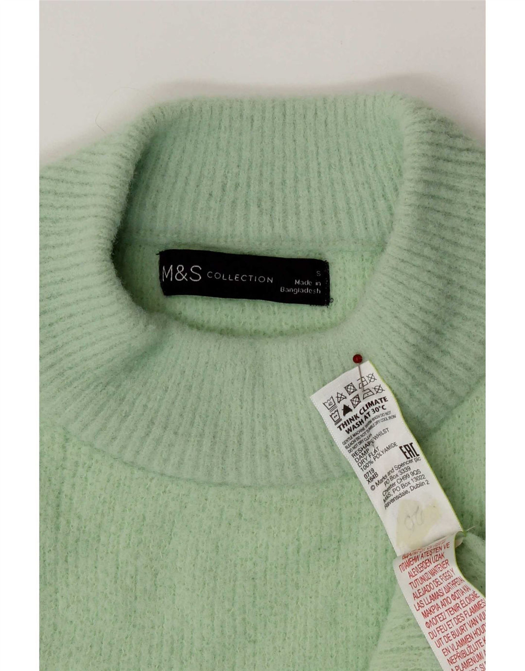 Pulover cu gât țestoasă pentru femei Marks & Spencer UK 10 Small Green