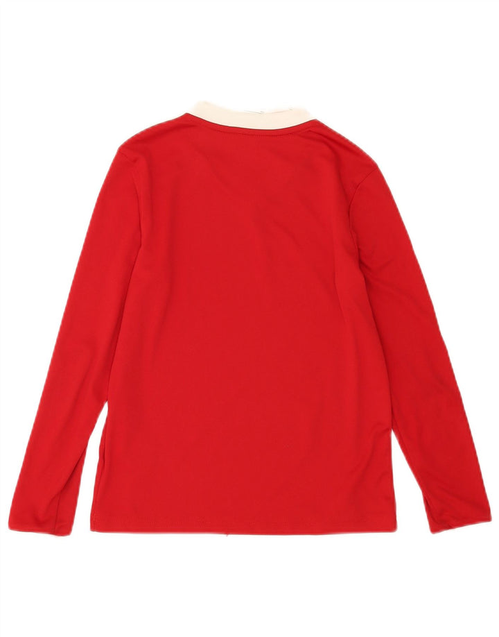 Adidas baieti Climalite Top cu maneca lunga 9-10 ani poliester rosu mediu