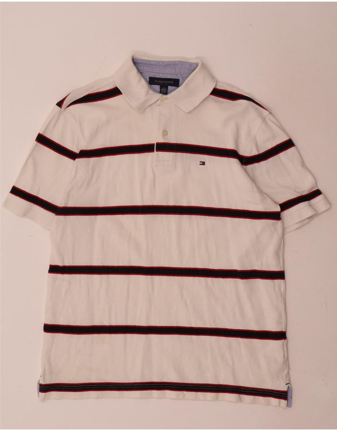 Tricou polo Tommy Hilfiger pentru bărbați, bumbac cu dungi albe medii