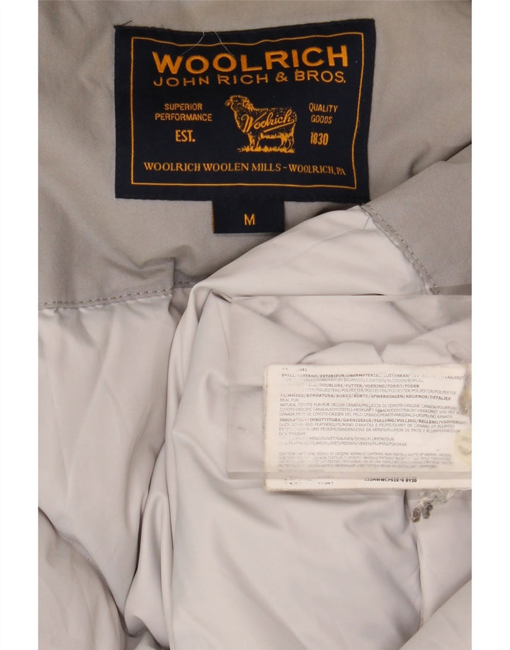 Palton căptușit pentru femei Woolrich UK 14, bumbac gri mediu