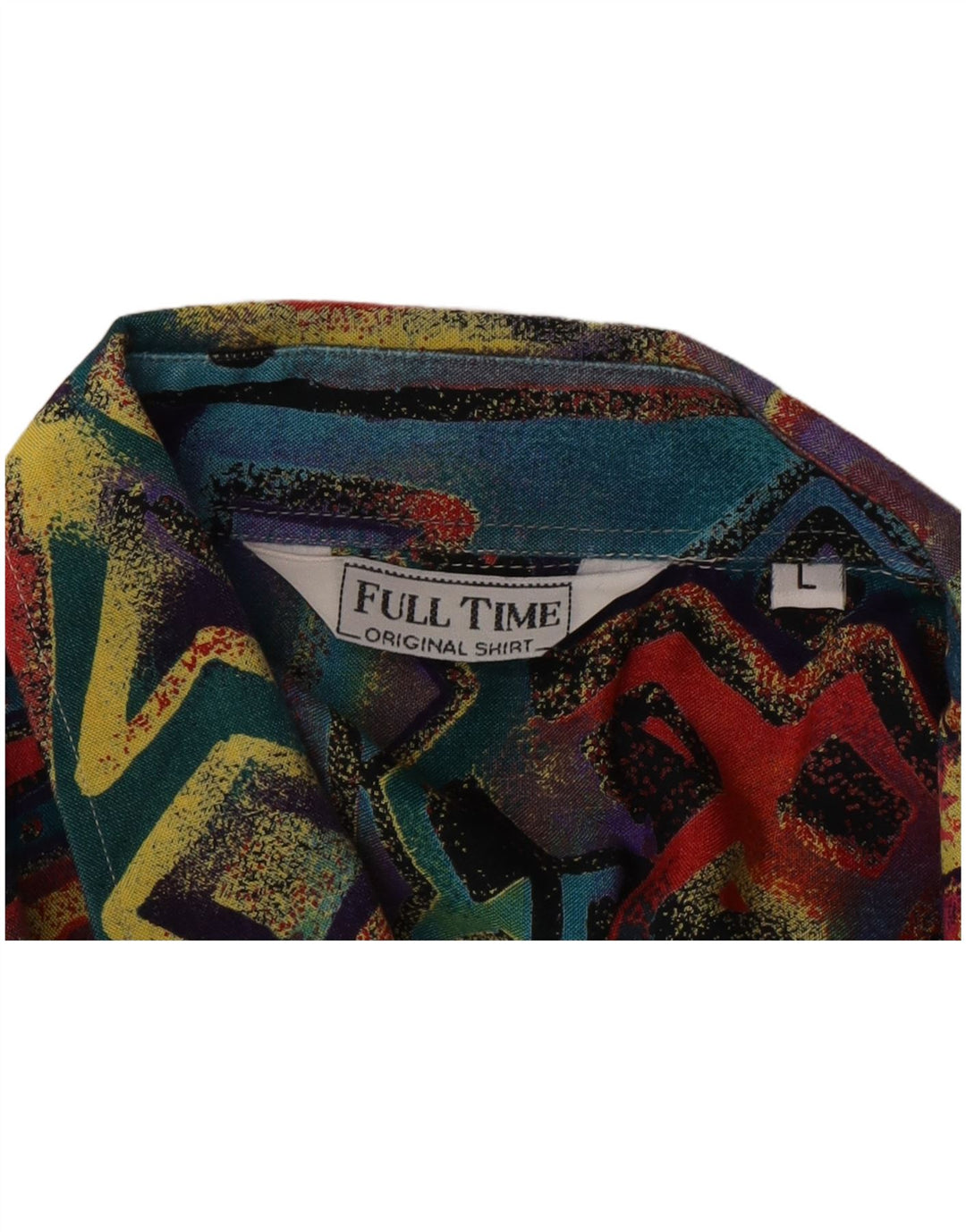 Cămașă Vintage pentru bărbați cu mânecă scurtă, mare, multicoloră, geometrică