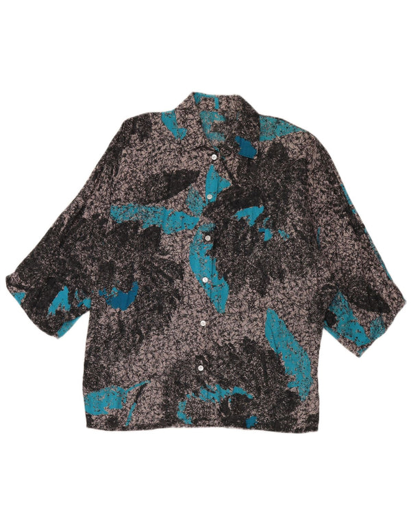 Vintage Womens 3/4 Sleeve Shirt Blouse UK 18 XL Multicoloured Floral