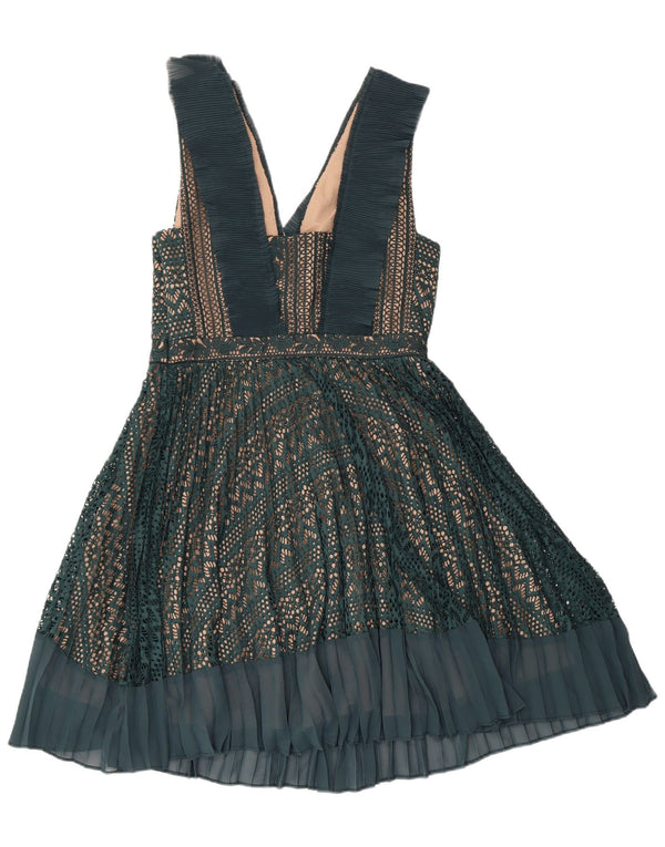 FRENCH CONNECTION Rochie A-Line fără mâneci pentru femei UK 12 Medium Green