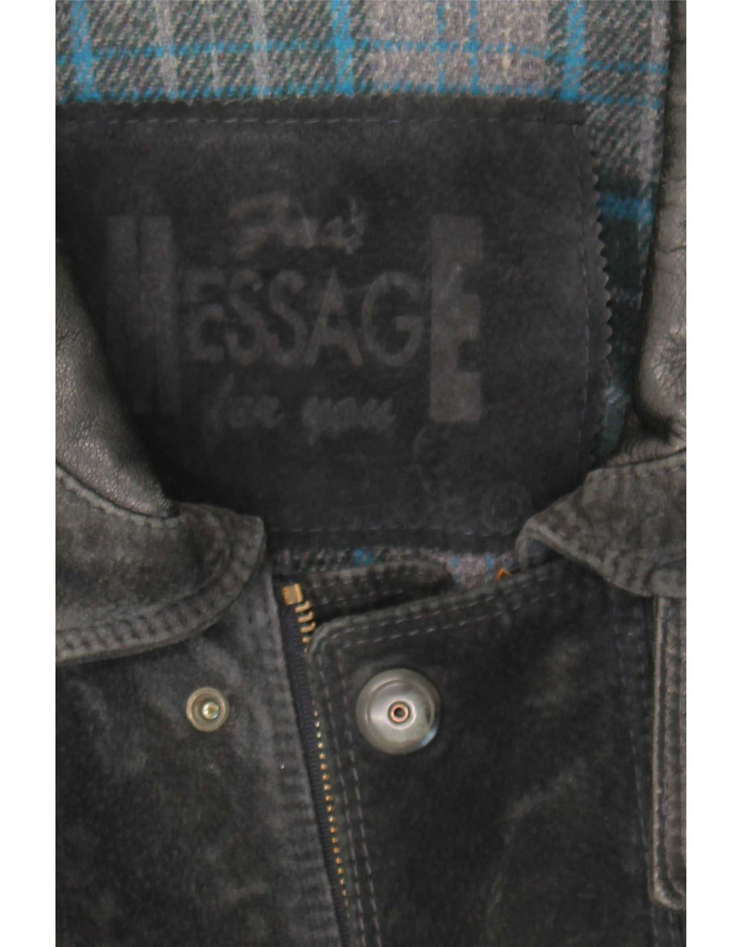 Jachetă vintage pentru bărbați din piele intoarsa UK 42 XL negru