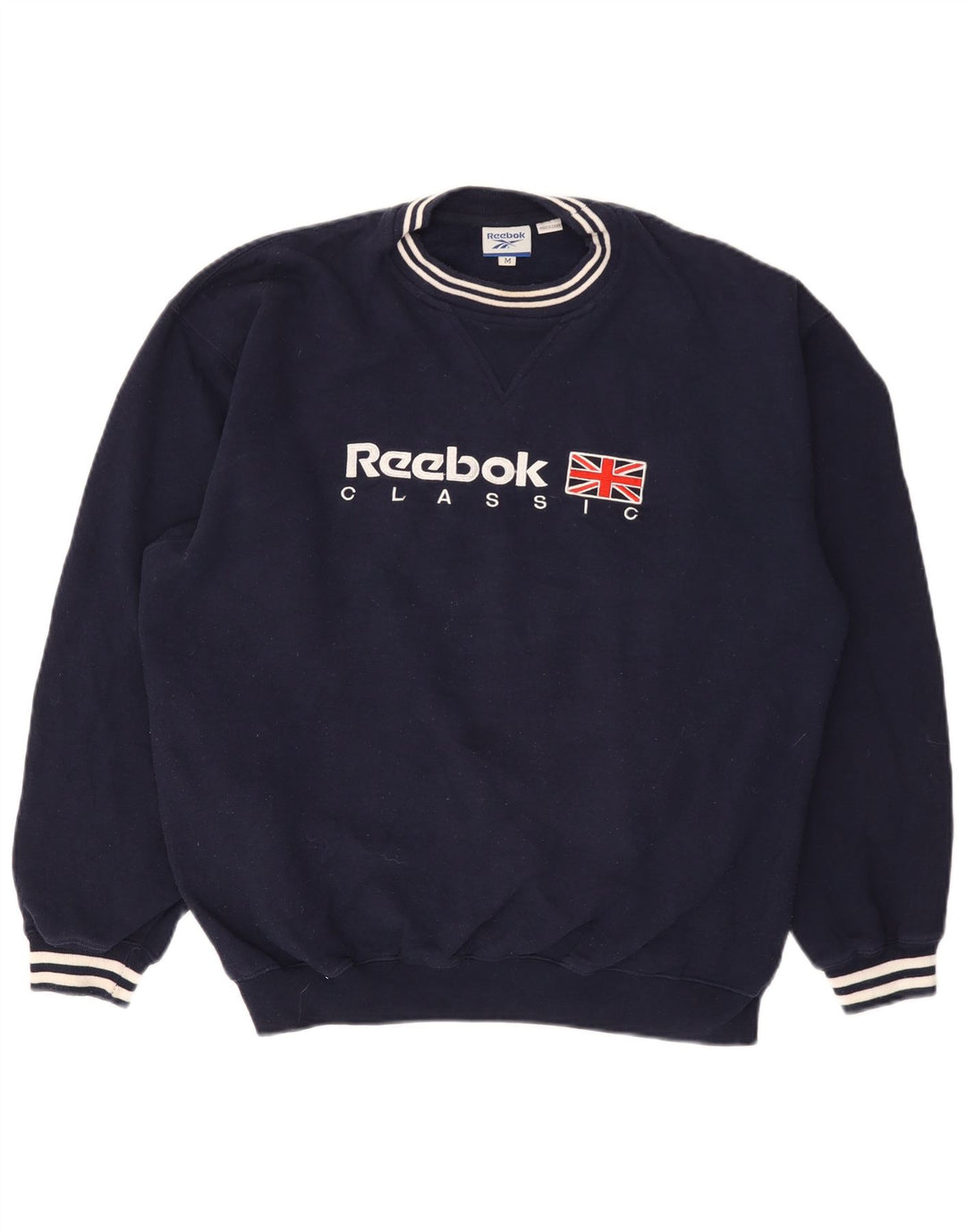 Pulover grafic Reebok pentru bărbați, poliester mediu albastru bleumarin