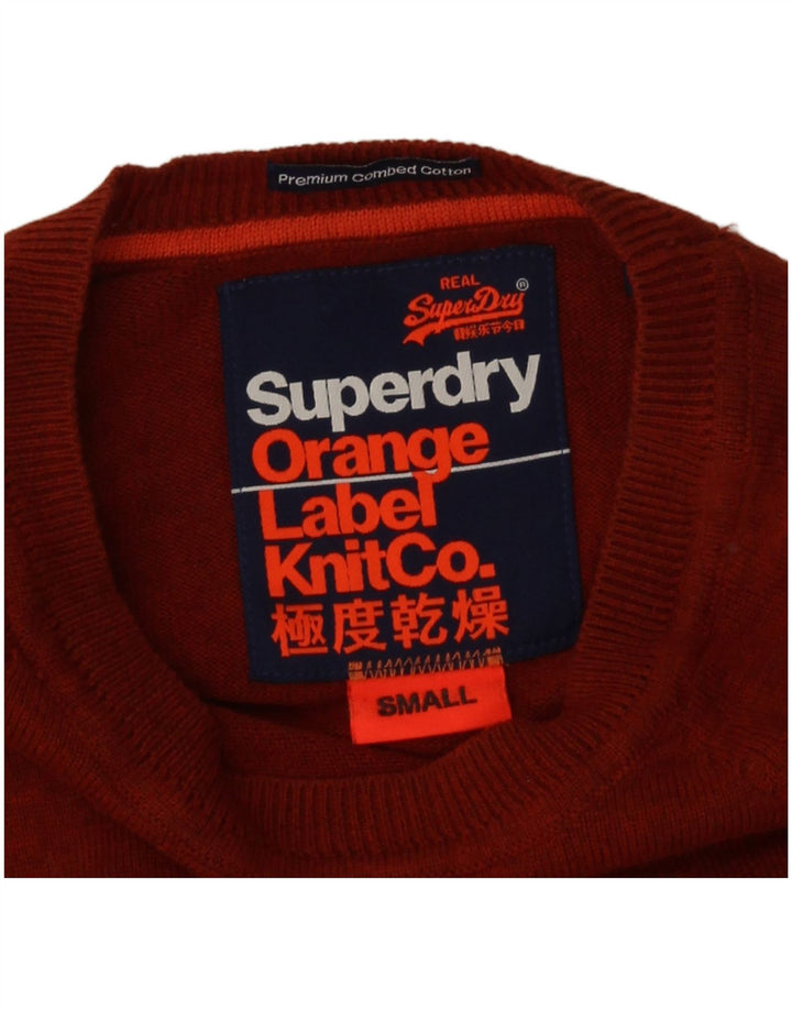 Pulover pentru bărbați Superdry cu gât de barcă, bumbac mic portocaliu