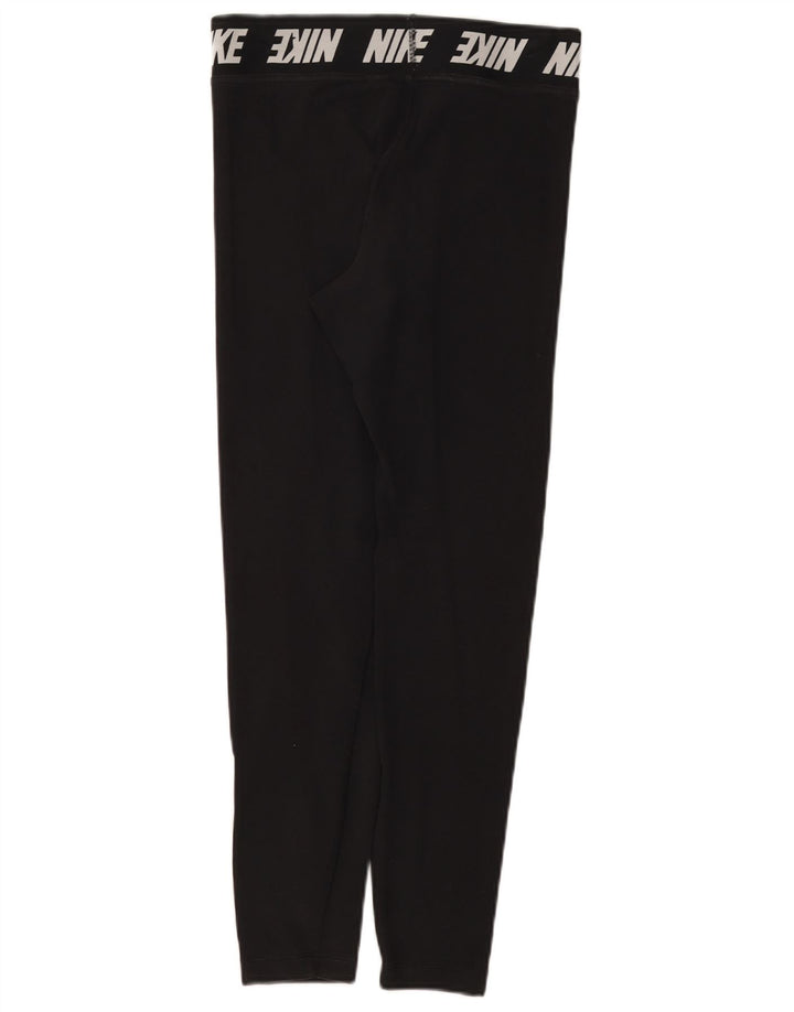 Leggings grafic Nike pentru femei UK 12, bumbac mediu negru