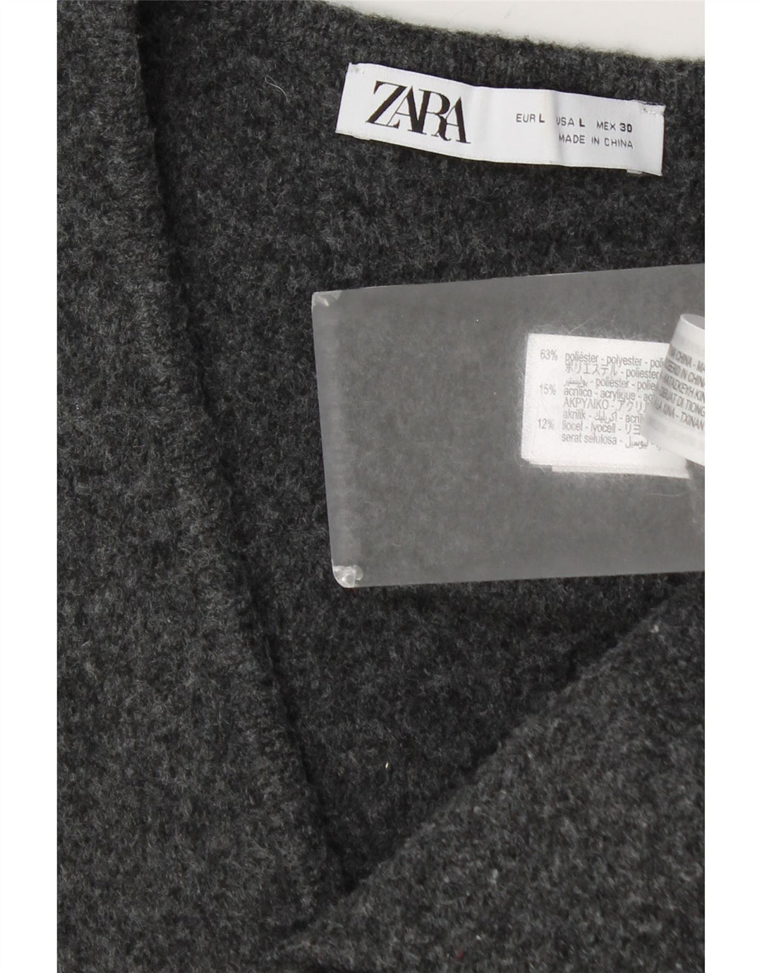 Vestă pentru femei Zara UK 14, mare, gri, poliester