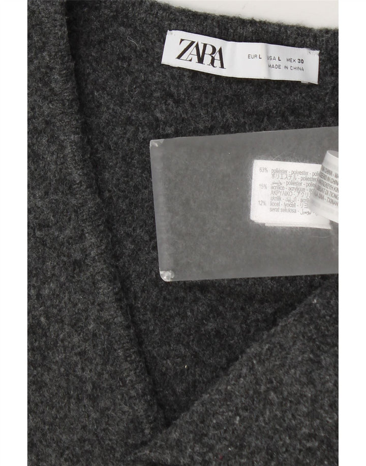 Vestă pentru femei Zara UK 14, mare, gri, poliester