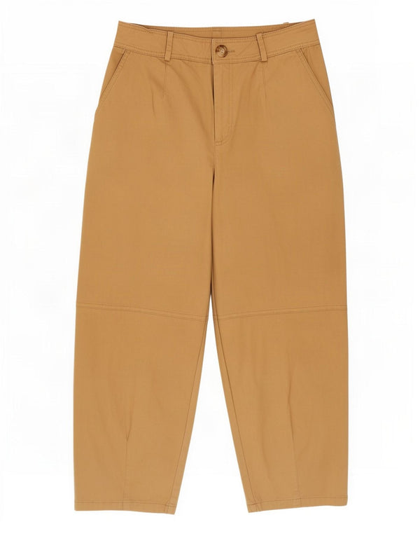 Pantaloni chino cu talie înaltă pentru femei Zara, cu talie înaltă, mici L26 L25, bumbac bej