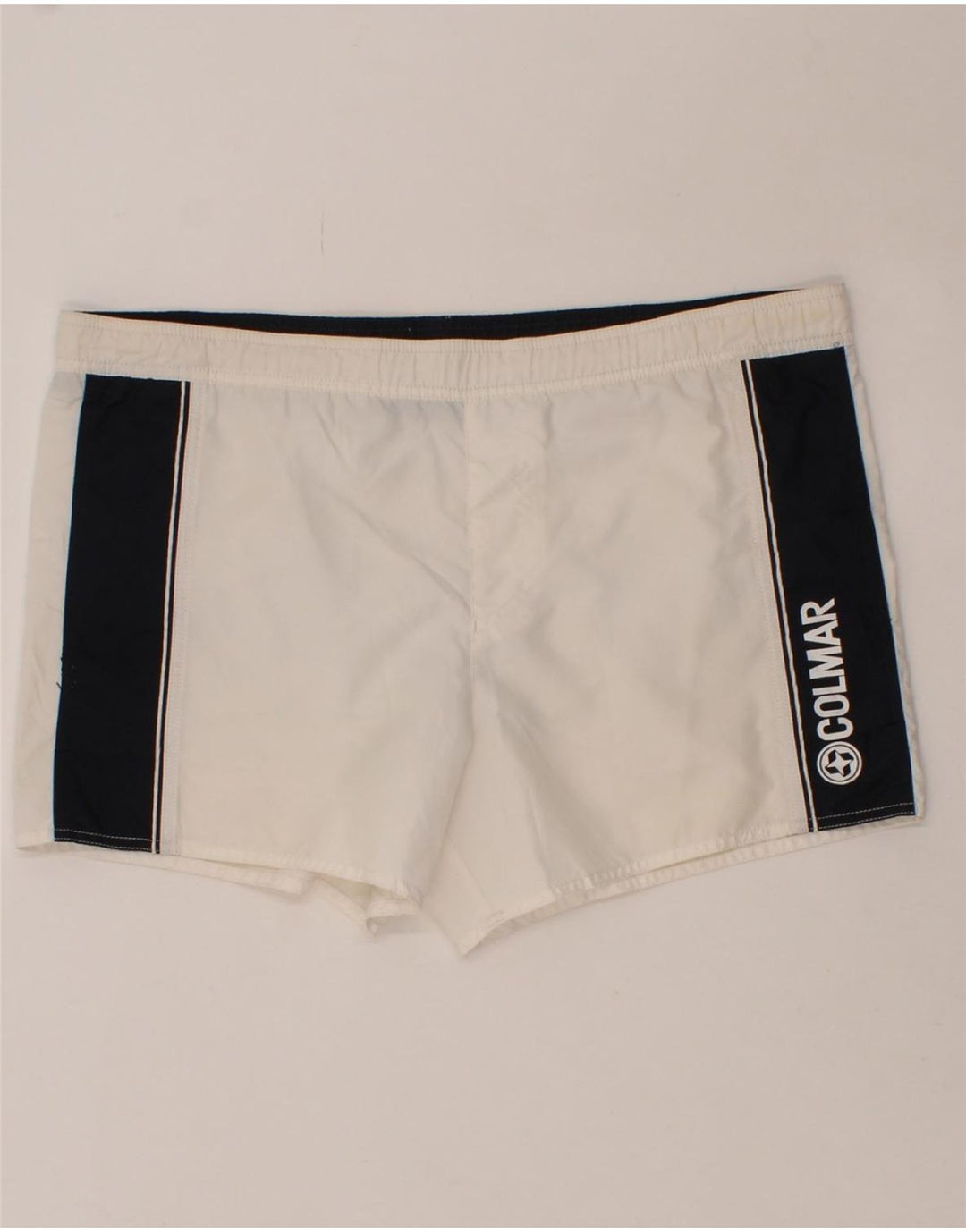 COLMAR Mens Graphic Swimming Shorts IT 50 Large White Colourblock Vintage Colmar and Second-Hand Colmar from Messina Hembry 