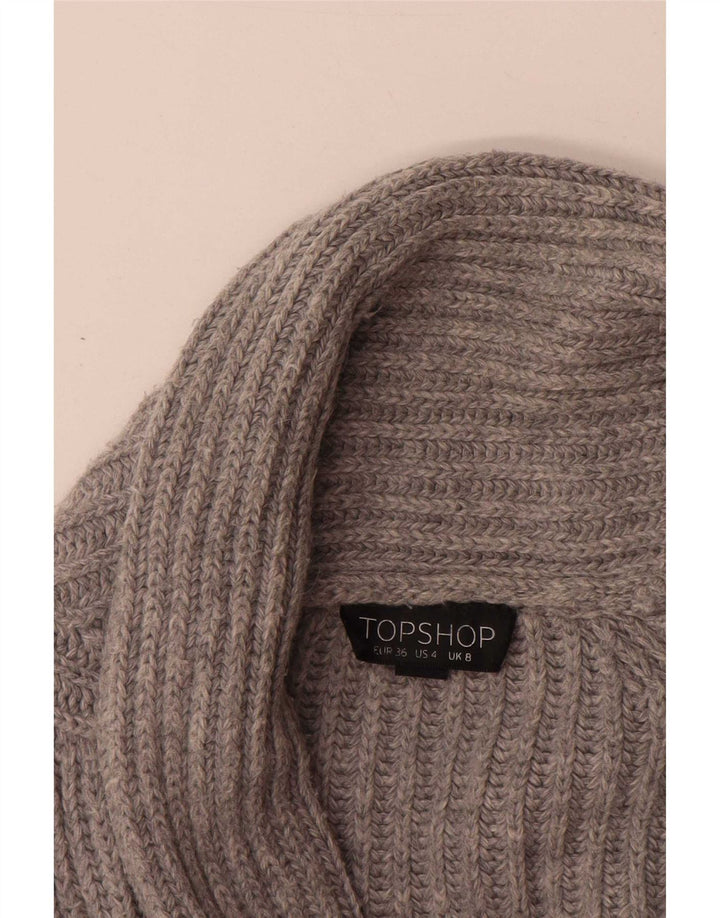 Topshop Pulover cardigan supradimensionat pentru femei UK 8 Small Gri Acrilic