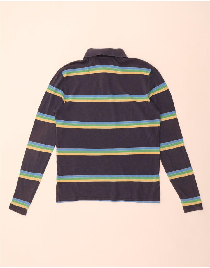 Cămașă polo cu mânecă lungă Levi's pentru bărbați, bumbac cu dungi albastru bleumarin mediu
