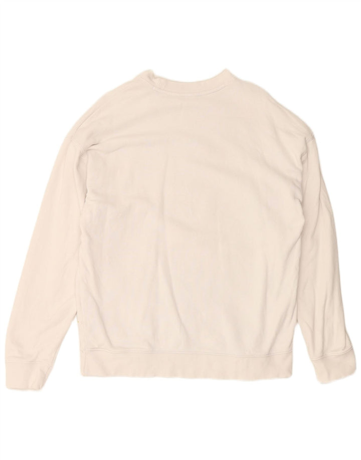 Pulover ADIDAS cu grafic pentru femei UK 14, mare, alb, bumbac