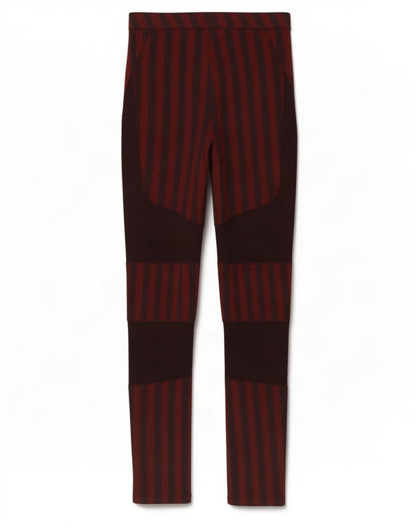 Topshop Pantaloni skinny casual pentru femei UK 10 Small W26 L28 Burgundy cu dungi