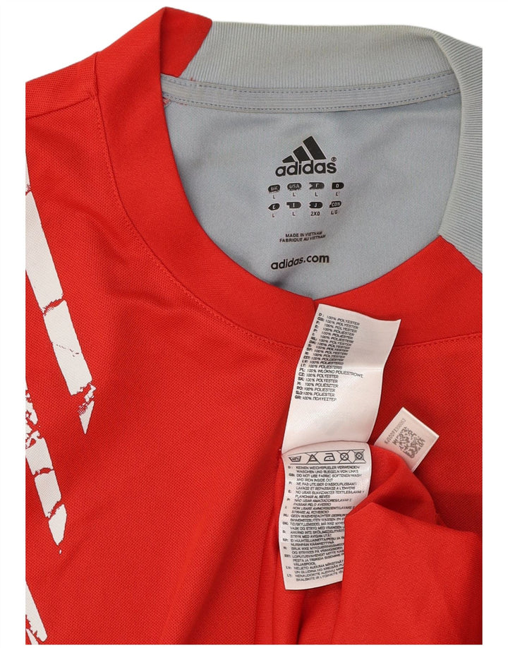 Tricou cu grafic Climacool Adidas pentru bărbați Top mare, roșu, poliester color bloc