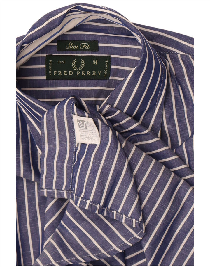 Cămașă pentru bărbați Fred Perry Slim Fit, bumbac cu dungi albastre medii