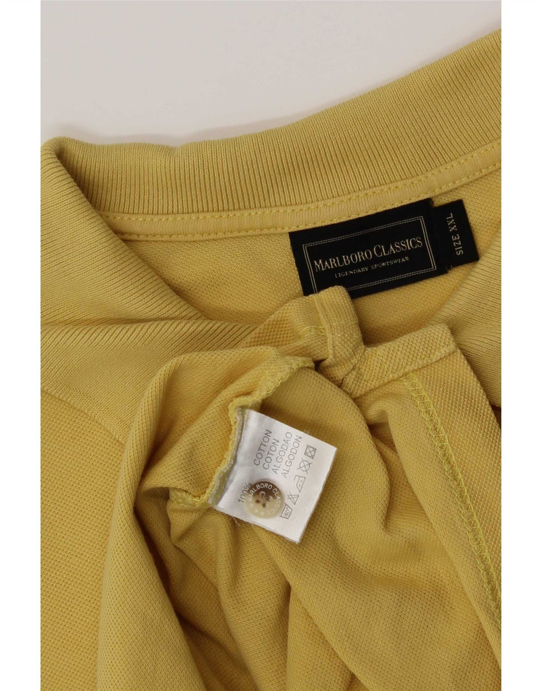 Tricou polo Marlboro Classics pentru bărbați, bumbac galben 2XL