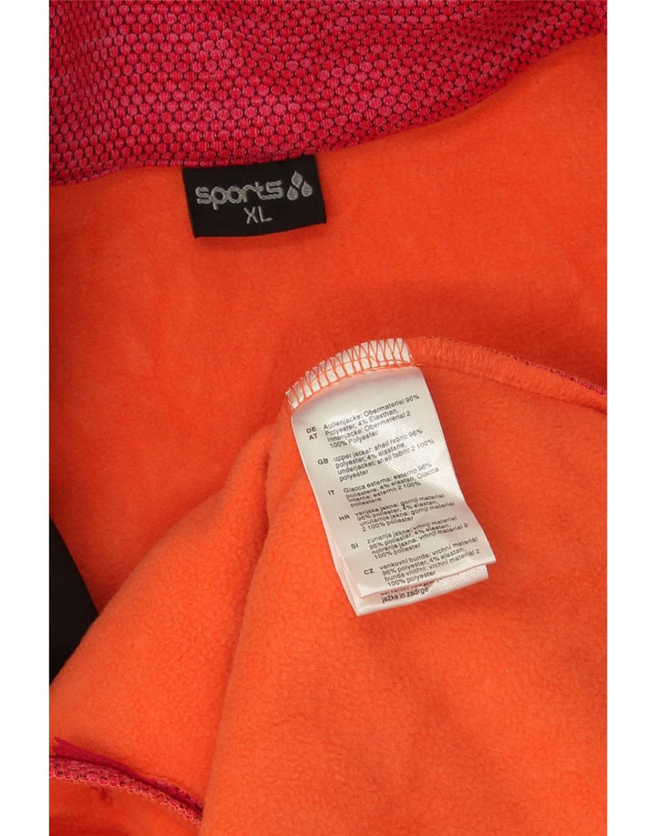 Jachetă vintage pentru damă, cu glugă, cu formă largi, ruptură de vânt UK 18 XL, poliester negru