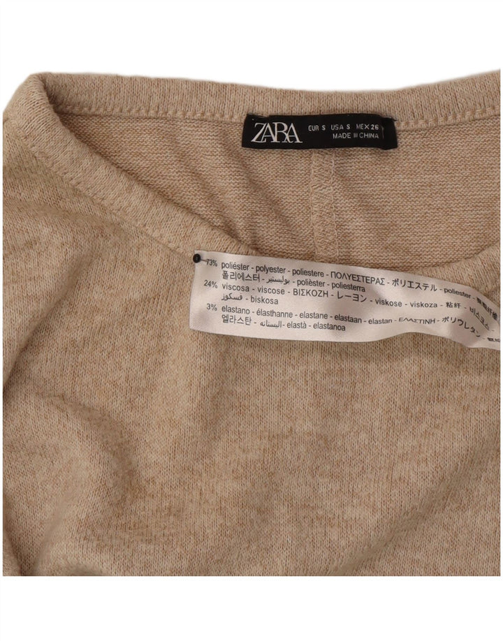 Rochie Pulover pentru Damă Zara UK 10 Mic Bej Poliester